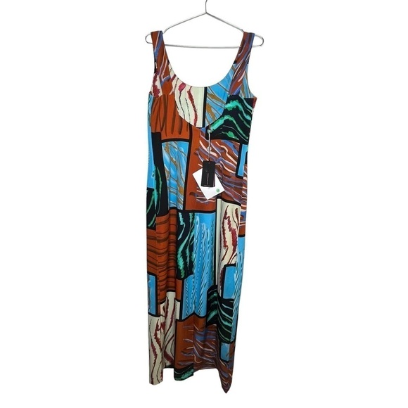 SAVE The Queen Abito Horse Maxi Dress Made in Italy Abstract Painting Print - Picture 2 of 11
